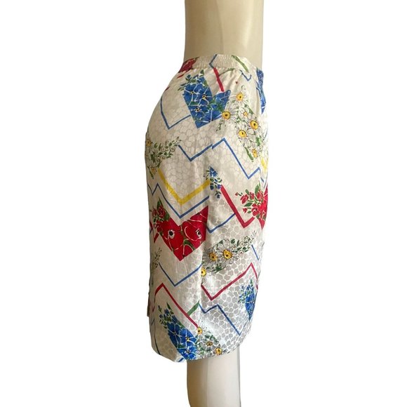 Vintage 80s Silk Skirt by Anne Crimmins for Uni Collection size S retro designer - Picture 4 of 10